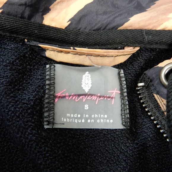FREE PEOPLE Movement JACKET Pullover Windbreaker S Black Brown Walk the Line NEW - Picture 8 of 10